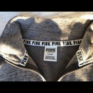“PINK” Victoria’s Secret Gray Shirt w/ Half-Zip